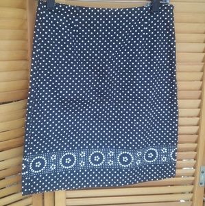 Black Polka Dots Straight Skirt XS